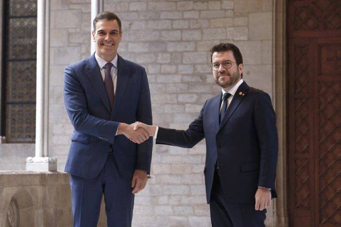 Reunión entre Pedro Sánchez y Pere Aragonès
