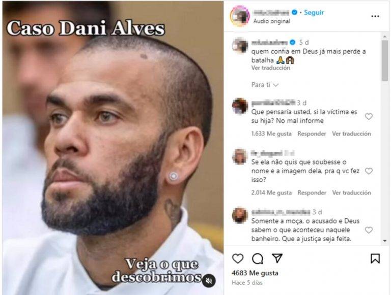 Vídeo familia Alves acusa a la víctima de querer «fama y dinero»