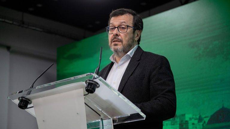 FOTOGRAFÍA. MADRID (REINO DE ESPAÑA), 1 DE ABRIL DE 2024. VOX: El sanchismo pone en peligro a las mujeres. El portavoz de VOX, José Antonio Fúster Lámelas, ofrece una rueda de prensa en la sede nacional de la tercera fuerza política en España en calle Bambú 12, de la capital del Reino de España. Lasvocesdelpueblo (Ñ Pueblo)