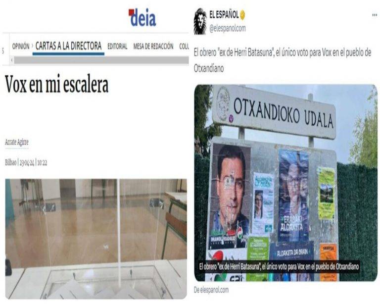 FOTOGRAFÍA. VITORIA (LAS VASCONGADAS) REINO DE ESPAÑA, 24 DE ABRIL DE 2024. PERSECUCIÓN VOX 21A| Calle Bambú 12 de Madrid denuncia señalamiento periodístico de votantes de VOX al más puro estilo Gara. El resultado histórico de VOX a las elecciones vascongadas del pasado domingo, con crecimiento de la formación de la clase obrera española en las urnas ha sido un duro golpe del que los antiVOX y esa gente supremacista de las ansias de desaparición de VOX tardarán años para recuperarse. De hecho, ahora, en vez de asumir la realidad, pretenden llevar por delante a los compatriotas vascongados que eligieron la papeleta VOX el 21 de abril de 2024. Lasvocesdelpueblo (Ñ Pueblo)