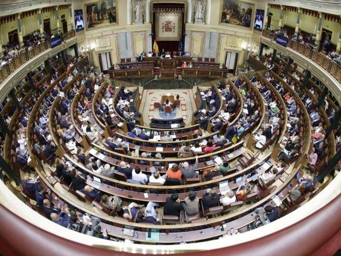 FOTOGRAFÍA. MADRID (REINO DE ESPAÑA, 30 DE MAYO DE 2024. Manifiesto de AT ante aprobación definitiva de la Amnistía. Aprobada la amnistía con votos de zurdos y aliados separatistas y filoterroristas, la llamada "Ley Orgánica de amnistía para la normalización institucional, política y social en Cataluña", 177 votos a favor y 172 en contra. Lasvocesdelpueblo (Ñ Pueblo)