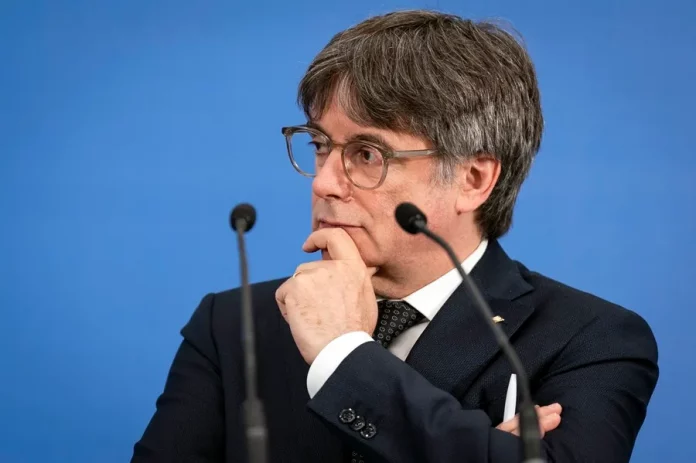 FOTOGRAFÍA. ARGELÈS (FRANCIA), 03 DE MAYO DE 2024. Campaña electoral elecciones Cataluña campaña del 12 Mayo. Puigdemont: El problema grave de Cataluña se llama expolio español. El candidato de JxCat a la presidencia del Govern de la Generalitat de Catalunya y prófugo golpista de la Justicia española, Carles Puigdemont Casamajó, durante el acto que ha celebrado este viernes en Argelès (Francia). Efe