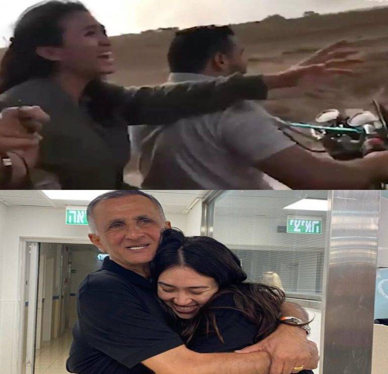 COMBO DE FOTOGRAFÍAS. ARRIBA: KIBUTZ BEERI (ISRAEL), 07.10.2023. Dos terroristas palestinos del Daesh de Gaza Hamás secuestrando a la joven israelí, Noa Argamani, rumbo al califato islámico de Gaza durante el Holocausto II perpetrado por más 3.000 terroristas palestinos del Hamás en territorio soberano de Israel este sábado, 7 de octubre de 2023. Pantallazo vídeo Cámara GoPro de terroristas/Lasvocesdelpueblo (Ñ Pueblo). ABAJO: JERUSALÉN (ISRAEL), 08 DE JUNIO DE 2024. Noa liberada tras 245 días de cautiverio. El Ejército de defensa de Israel libera a 4 rehenes entre ellos Noa Argamani de 25 años (d), volviendo a estar con su padre siendo su madre con una enfermedad terminal. Noa secuestrada en el festival Música Nova del desierto de Israel el pasado 7 de octubre de 2023, el día del Holocausto II (Sabbat negro), invasión de grupos terroristas yihadistas palestinos, movilizados por las bandas terroristas palestinas Hamás e Yihad Islámica Palestina (YIP). Fuerzas de Defensa de Israel/Lasvocesdelpueblo (Ñ Pueblo).