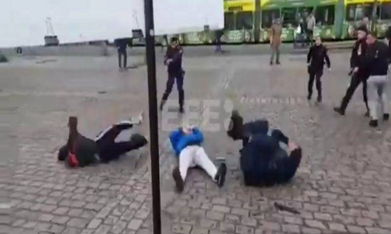 FOTOGRAFÍA. MANNHEIM (ALEMANIA), 31 DE MAYO DE 2024. Un terrorista islamista apuñala a los alemanes en Mannheim (Alemania). El ataque terrorista con cuchillo registrado este viernes contra un grupo de militantes anti-islamismo radical en Mannheim (suroeste de Alemania) dejó seis heridos, entre ellos un agente de policía que trató de detener al agresor, según confirmaron a Efe las fuerzas del orden. Captura vídeo/Lasvocesdelpueblo (Ñ Pueblo)