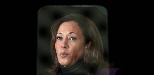 FOTOGRAFÍA. WASHINGTON (ESTADOS UNIDOS DE AMÉRICA), 01 DE NOVIEMBRE DE 2023. Detalle de una imagen muestra a la ultraizquierdista vicepresidente del Gobierno de los Estados Unidos de América, Kamala Devi Harris (20 de octubre de 1964, Oakland California). Efe