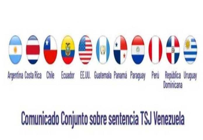 FOTOGRAFÍA. CARACAS (VENEZUELA), 23 DE AGOSTO DE 2024. América: Rechazamos categóricamente el anuncio del TSJ de Venezuela Fraude electoral masivo Venezuela. Los Gobiernos de Argentina, Costa Rica, Chile, Ecuador, Estados Unidos, Guatemala, Panamá, Paraguay, Perú, República Dominicana y Uruguay rechazamos categóricamente el anuncio del Tribunal Supremo de Justicia (TSJ) de Venezuela, que el día de ayer indicó haber concluido una supuesta verificación de los resultados del proceso electoral del 28 de julio, emitidos por el Consejo Nacional Electoral (CNE), y que pretende convalidar los resultados sin sustento emitidos por el órgano electoral. Lasvocesdelpueblo (Ñ Pueblo)