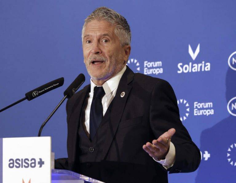 FOTOGRAFÍA. MADRID) REINO DE ESPAÑA), 12 DE SEPTIEMBRE DE 2024. Interior va a rebajar las tasas de alcohol al volante. El ministro del Interior, Fernando Grande-Marlaska, durante un desayuno informativo organizado por Forum Economía este jueves en Madrid. Efe