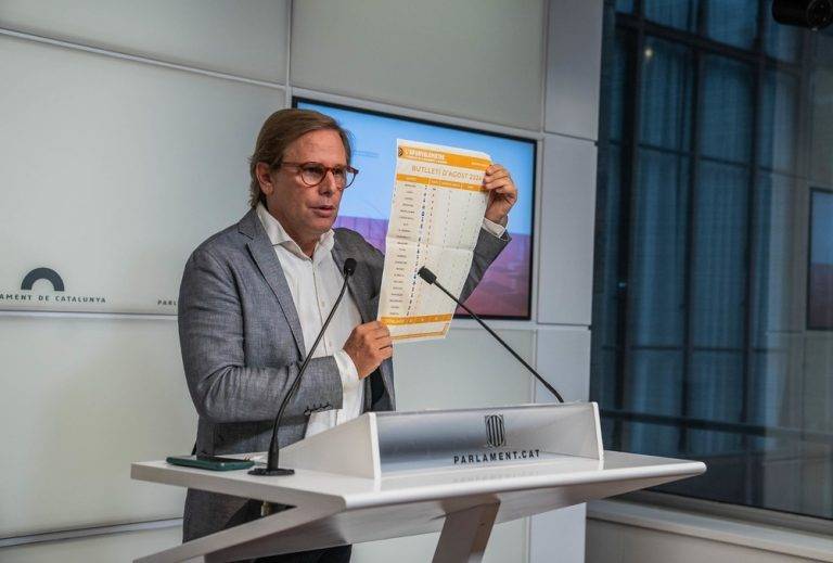 FOTOGRAFÍA. BARCELONA (REINO DE ESPAÑA), 03 DE SEPTIEMBRE DE 2024. El portavoz de VOX en el Parlament, Joan Garriga Doménech, ha iniciado el curso político erigiendo a VOX como la única oposición frontal a la alianza entre socialistas y separatistas y asegurando que VOX "va a seguir luchando por implantar las grandes reformas" que necesitan los catalanes y el conjunto de españoles. Lasvocesdelpueblo (Ñ Pueblo)