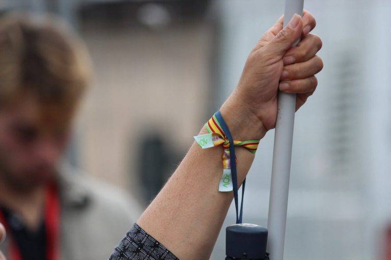 FOTOGRAFÍA. PASEO DE GRACIA Y PLAZA CATALUÑA DE BARCELONA (CATALUÑA) REINO DE ESPAÑA, 12 DE OCTUBRE DE 2024. Cataluña y los pueblos hispanos del resto de mundo, en su mayoría, los de hispanoamérica, han exhibido esta mañana y la tarde su orgullo hispano por las calles del centro de Barcelona, con el motivo del Día de la Hispanidad 2024 y Fiesta Nacional de España (12 Octubre), advirtiendo de la amenaza socialista en Hispanoamérica, a través de sus organizaciones criminales: el Foro de Sao Paulo y el Grupo de Pueblo. Se ha registrado una fuerte movilización de la militancia y simpatizantes del partido político VOX liderados por Ignacio Garriga Vaz de Conceiçao, secretario general y vicepresidente nacional de VOX además de presidente del grupo parlamentario en el Parlament de Cataluña; pero también, se ha podido comprobar la asistencia de simpatizantes y miembros de Ciutadans Partit de la Ciutadanía Ciudadanos (Cs) liderados por Joan García, coordinador de Cs en Cataluña; y del Partido Popular de Cataluña (PPC) liderados por Alejandro Fernández Álvarez, Presidente del Partido popular de Catalunya (PPC) además de presidente del Grupo Parlamentario en la cámara catalana. Lasvocesdelpueblo (Ñ Pueblo)