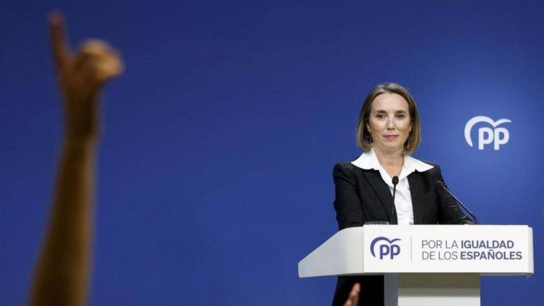 FOTOGRAFÍA. MADRID (REINO DE ESPAÑA), 30 DE OCTUBRE DE 2023. La secretaria general del PP, Cuca Gamarra, durante una rueda de prensa posterior a un Comité de Dirección de la formación. Efe