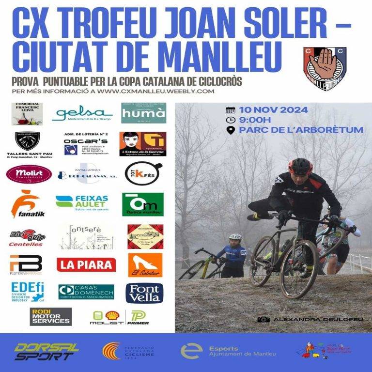 FOTOGRAFÍA. MANLLEU (BARCELONA) REGNE D'ESPANYA, 29 D'OCTUBRE DE L'ANYA 2024. Diumenge, 10 de novembre, tindrà lloc el Ciclocròs - Trofeu Joan Soler a Manlleu. La jornada començarà a les 9 del matí, a la zona de l’Arborètum, espai on hi haurà instal·lat el circuit. Lasvocesdelpueblo (Ñ Pueblo)