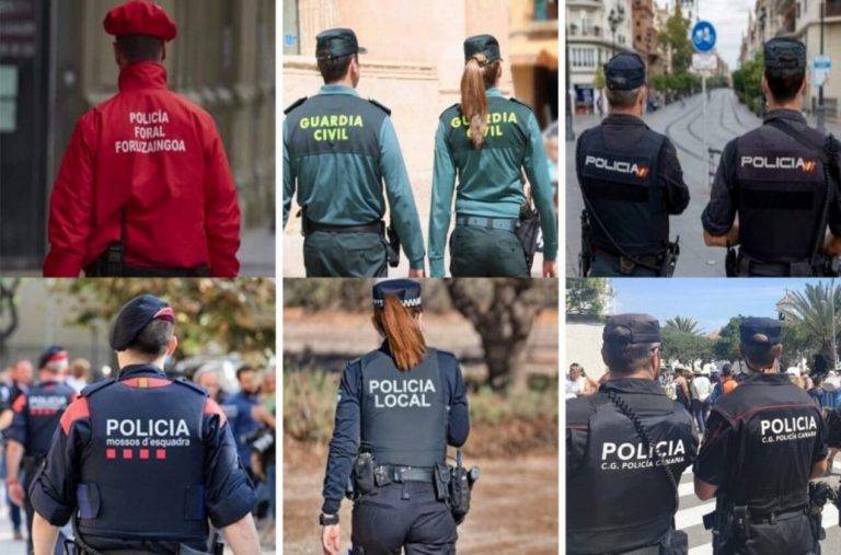 FOTOGRAFÍA. BARCELONA (reino de ESPAÑA), 27 DE NOVIEMBRE DE 2021. PSOE, Sumar y Bildu han llegado a un acuerdo para redactar una nueva ley de seguridad ciudadana, la llamada ley mordaza,.- Un combo de fotos ilustra la unión de acción de las Fuerzas y Cuerpos de Seguridad del Estado, Policías Nacionales y Guardias Civiles junto a las Policías autonómicas Mossos d'Esquadra de la Generalidad de Cataluña y Ertzaintza de la Comunidad autónoma del País Vasco, y los policías locales de todo el Reino de España ante la derogación de la Ley de Seguridad Ciudadana (Ley Mordaza) que pretende acometer el Gobierno de coalición de España del PSOE, Podemos e Izquierda Unida (Unidas Podemos) y sus socios separatistas y filoetarras. Lasvocesdelpueblo (Ñ Pueblo)