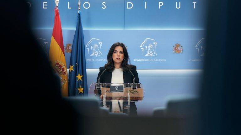 FOTOGRAFÍA. MADRID (REINO DE ESPAÑA), 07 DE OCTUBRE DE 2024. La portavoz del Grupo Parlamentario VOX en el Congreso, María José Rodríguez de Millán Parro (Pepa Millán), se ha referido a la iniciativa aprobada por la Cámara hace unas semanas que puede suponer la reducción de penas a asesinos etarras de la banda terrorista separatista comunista de las Vascongadas Euskadi Ta Askatasuna (ETA). Lasvocesdelpueblo (Ñ Pueblo)
