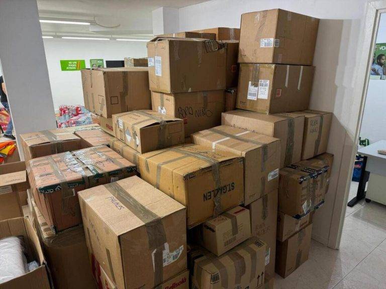 FOTOGRAFÍA. TARRAGONA (CATALUÑA) REINO DE ESPAÑA, 02 DE NOVIEMBRE DE 2024. VOX llena dos vehículos de ayuda humanitaria para los damnificados por la Depresión Aislada en Niveles Altos (DANA) o (gota fría) en Silla (provincia de Valencia) Comunidad Valenciana), que salen esta noche sobre las "23 horas" desde la sede de Tarragona donde la militancia, movilizada por el presidente provincial Sergio Macián de Greef y el diputado al Parlament de Catalunya Javier Ramírez Gutiérrez, ha respondido masivamente a la llamada de solidaridad nacional con sus compatriotas valencianos. Lasvocesdelpueblo (Ñ Pueblo)