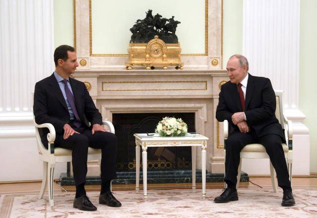 Bachar al Asad, Vladimir Putin,Rusia , Siria FOTOGRAFÍA. MOSCÚ (FEDERACIÓN RUSA), 14 DE MARZO DE 2023. El presidente ruso, Vladímir Putin (d), junto a su socio y mandatario de la Republica Árabe de Siria, Bachar al Asad (i), el 14 de marzo de 2023 durante un encuentro en el Kremlin, presidente de la Federación Rusa, en Moscú. SPUTNIK/KREMLIN/Efe