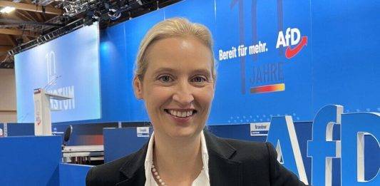 FOTOGRAFÍA. ALEMANIA, 28 DE JULIO DE 2023. La líder y candidata del partido patriota de Alemania Alternativa para Alemania (AfD), Alice Weide, registrada este este viernes, 28 de julio de 2023. Lasvocesdelpueblo (Ñ Pueblo)