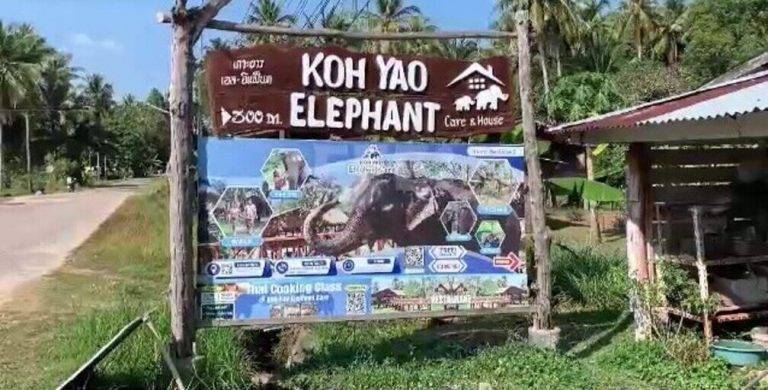 KOH YAO YAI (TAILANDIA), 04 DE ENERO DE 2025. En la imagen detalle de la entrada del centro de paquidermos "Koh Yao Elephant Care" en Koh Yao Yai (Tailandia) donde el elefante mató a una joven estudiante de la Universidad de Navarra este viernes. La Policía de Tailandia está investigando la muerte de la joven española, Blanca Ojanguren, que fue atacada el viernes por un elefante, en la isla de Yao Yai, cuando esta le daba un baño en un centro de paquidermos que ha sido cerrado luego del incidente. Yan, el propietario de Koh Yao Elephant Care -donde ocurrió el incidente-, confirmó a Efe que el centro se encuentra cerrado, sin fecha prevista de reapertura, y que cuando se produjo el ataque habían unas 18 personas en el lugar (10 trabajadores y 8 turistas), entre ellas el novio de Ojanguren. Captura vídeo/Lasvocesdelpueblo (Ñ Pueblo)