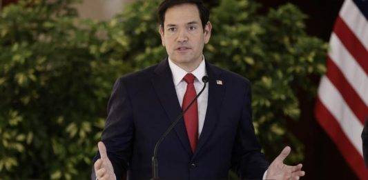 FOTOGRAFÍA. SAN JOSÉ (COSTA RICA), 04 DE FEBRERO DE 2025. El secretario de Estado de los Estados Unidos de América (EE.UU.) por el Partido Republicano estadounidense, Marco Antonio Rubio (Marco Rubio), habla este martes en la Casa Presidencial en San José (Costa Rica). Efe