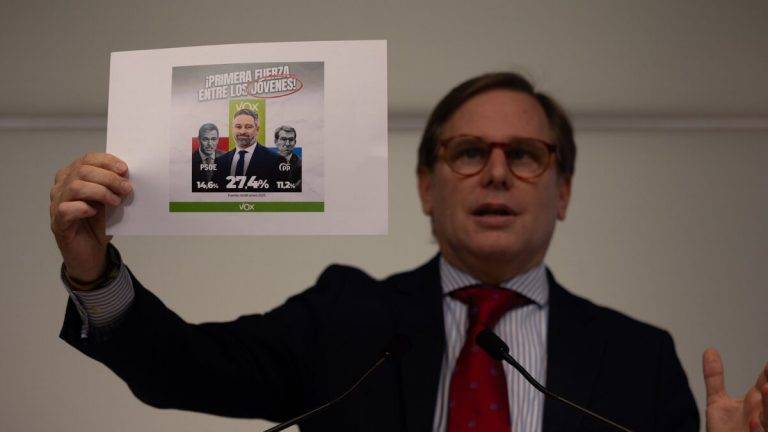 FOTOGRAFÍA. BARCELONA (REINO DE ESPAÑA), 04 DE FEBRERO DE 2025. El portavoz del grupo parlamentario de VOX en el Parlament de Catalunya, Joan Garriga Doménech, registrado este martes durante una rueda de prensa en el Palacio del Parlamento de la Comunidad autónoma de Cataluña. Lasvocesdelpueblo (Ñ Pueblo)