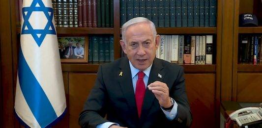 FOTOGRAFÍA. JERUSALÉN (ISRAEL), 11 DE FEBRERO DE 2025 . El primer ministro BIbi (Benjamin Netanyahu, ha sido registrado este martes durante una declaración institucional sobre la rotura del acuerdo de trgua de Doha (Catar) por parte de los grupos terroristas islamofascistas y antisemitas gazatíes, Hamas ISIS e Yihad Islámica palestina. Israel reanudará la guerra hasta la derrota final de sus enemigos en Gaza, ha advertido, siempre que a las 12:00 horas del mediodía del próximo sábado 15 de febrero los 73 rehenes restantes no estén ya en suelo soberano de Israel. Lasvocesdelpueblo (Ñ pueblo)