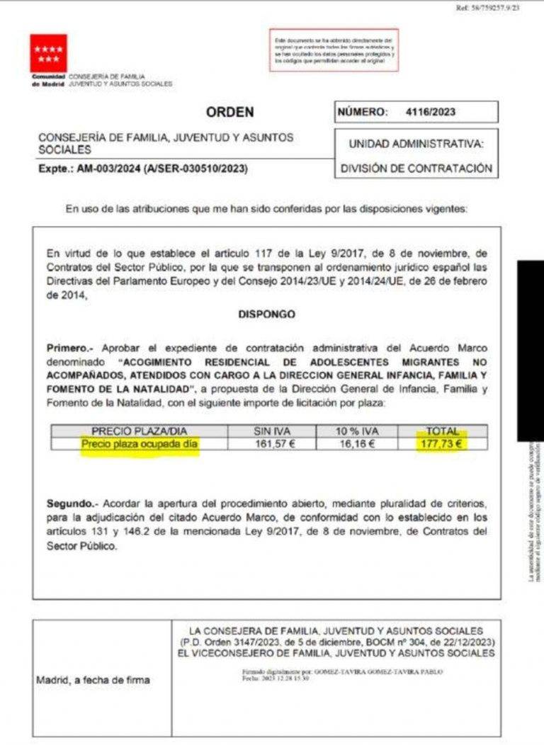 Isabel Ayuso (PP) da a cada inmigrante ilegal MENA 177 euros y 73 céntimos diarios