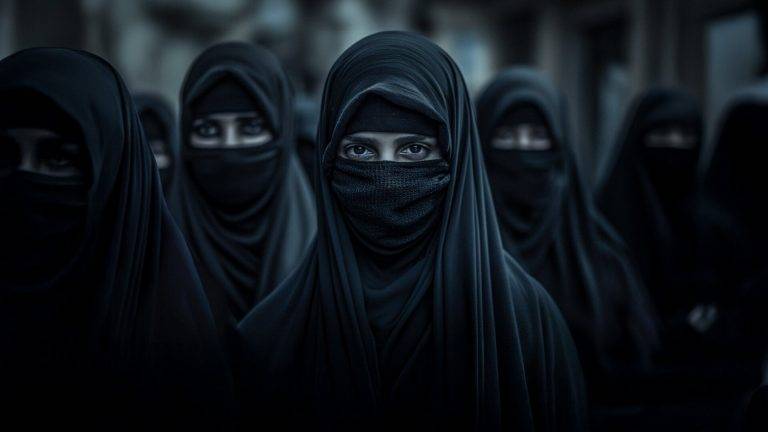 FOTOGRAFÍA. MADRID (REINO DE ESPAÑA), 08 DE MARZO DE 2025. La formación política antiWOKE que preside Santiago Abascal Conde, VOX, ha lanzado una campaña de recogida de firma en defensa de la mujer y de la civilización europea, con el motivo de la conmemoración del Día Internacional de la Mujer Trabajadora, 8 de marzo de 2025 (8M). Con un rótulo "Feliz 8M de 2030" junto a mujeres europeas islamizadas luciendos sus jilbabs, cubriendo todo su cuerpo para cumplir con los estándares de modestia en el Islam; y con otro rótulo "¿Qué España Quieres?" junto a dos mujeres europeas, una ya islamizada  que luce su hijab, cubriendo su cabeza y cuello para mostrar su modestia y obediencia a los mandamientos del Islam; y otra europea que aún sigue disfrutando de su libertad guardando, defendiendo y luchando por la civilización judeocristiana del Occidente. "Si crees que las mujeres deben vivir en libertad" entonces "firma" en el siguiente enlace [https://accion.voxespana.es/mujeresenlibertad#yihad]. Así dice la campaña de VOX. Lasvocesdelpueblo ( Ñ Pueblo)