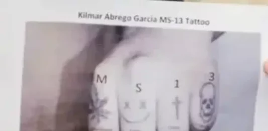 FOTOGRAFÍA. WASHINGTON (ESTADOS UNIDOS DE AMÉRICA), VIERNES SANTO 18 DE ABRIL DE 2025. El mandatario del Mundo Libre, 45º y 47º presidente de United States of America (USA) por el Partido Republicano, Donald John Trump, ha difundido este viernes informaciones estremecedores sobre el inmigrante peligroso deportado por "error" a El Salvador, Kilmar Abrego García. De acuerdo con su ficha policial, el expulsado de United States of America es un maltratador de mujer, además de pertenecer a la organización terrorista internacional de pandillas criminales "Mara Salvatrucha (MS)/Mara/(MS-13)", así como exhibe las siglas "MS-13" tatuado en los nudillos de su mano. Lasvocesdelpueblo (Ñ Pueblo)