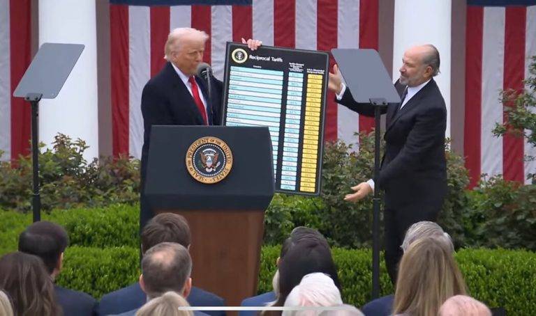 FOTOGRAFÍA. WASHINGTON (ESTADOS UNIDOS DE AMÉRICA), 02 DE ABRIL DE 2025. La 47° Administración Donald John Trump/James David Vance firma el Memorando de la "indepencia económica" de United States of America con los Impuestos sobre Valor Añadido (IVA)/arranceles globales, desde 10 % hasta el 34 %, dependiendo de la relación política y económica con los países afectados. "HAGAMOS QUE ESTADOS UNIDOS SEA RICO DE NUEVO! Este es uno de los días más importantes... en la historia de Estados Unidos; es nuestra Declaración de Independencia Económica. Durante años, los ciudadanos estadounidenses trabajadores se vieron obligados a mantenerse al margen... Pero ahora es nuestro momento de prosperar". Así ha declarado Trump durante la firma del Memorando. Lasvocesdelpueblo (Ñ Pueblo)