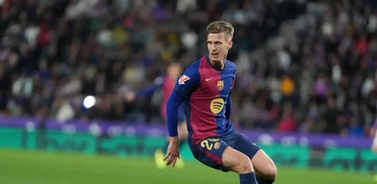 FOTOGRAFÍA. VALLADOLID (CASTILLA Y LEÓN) REINO DE ESPAÑA, 03 DE MAYO DE 2025. El centrocampista del Barcelona Dani Olmo en vísperas de la vuelta de semifinales de la UEFA Champions League en Milán, Italia. Efe