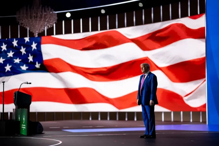 FOTOGRAFÍA. RIAD (ARABIA SAUDITA), 13 D EMAYO DE 2025. El presidente de los estados Unidos de América (EEUU), Donald John Trump, visitó este martes Riad, capital de Arabia Saudita, donde se reunió con Su Alteza Real el Príncipe Heredero, Mohammed bin Salman del Reino de Arabia Saudita; y aprovechó de su viaje para participar en el "Foro de Inversión Saudita-Estados Unidos 2025", desde donde aseguró un compromiso histórico de inversión de 600 mil millones de dólares de Arabia Saudita en EEUU. "Mi preferencia siempre será por la paz y la asociación, siempre que esos resultados puedan lograrse". "Siempre será así. Solo un tonto pensaría lo contrario", dijo el mandatario del mundo libre. Lasvocesdelpueblo (Ñ Pueblo)