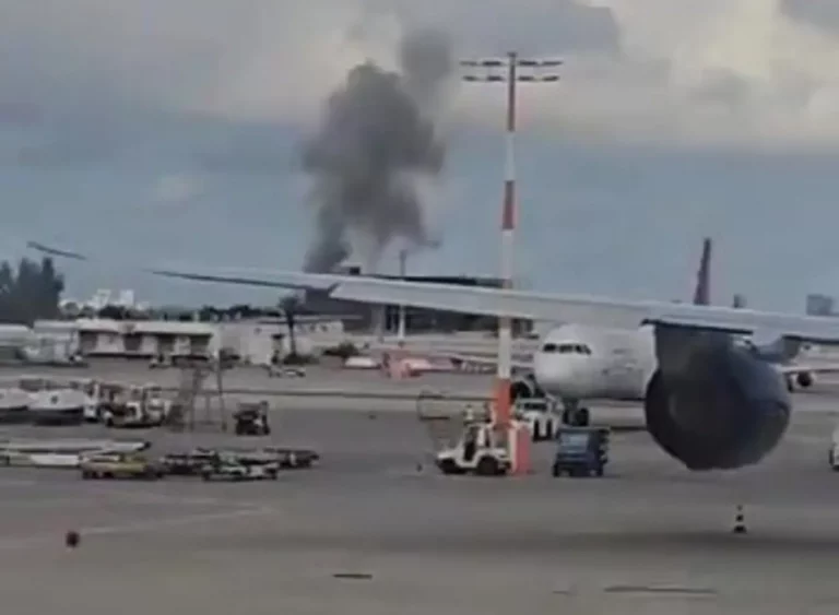 FOTOGRAFÍA. LOD (TEL AVIV) ISRAEL, 04 DE MAYO DE 2025. Las imágenes del aeropuerto Ben Gurion de Tel Aviv muestran humo negro elevándose desde un sitio no identificado tras el lanzamiento de un misil balístico desde Yemen. Las Fuerzas de Defensa de Israel (FDI) dicen que dispararon interceptores contra el misil hutí y están investigando el impacto en el aeropuerto. No hay informes inmediatos de heridos. El misil impactó en un bosque adyacente a una carretera de acceso, dentro del perímetro del aeropuerto. Captura vídeo/Lasvocesdelpueblo (Ñ Pueblo)