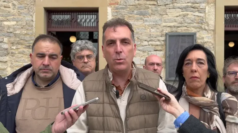 FOTOGRAFÍA. VITORIA (LAS VASCONGADAS) REINO DE ESPAÑA, 10 DE MAYO DE 2025. El portavoz nacional de Vox en Inmigración, Seguridad e Interior, Samuel Vázquez Álvarez (c), ha ofrecido este sábado una conferencia en Vitoria sobre "Inmigración y Seguridad Ciudadana", un acto en el que también ha participado la líder parlamentaria regional de VOX en el Parlamento de Las Vascongadas, María Amaia Martínez Grisaleña (Amaia Martínez) (d). Previamente, el portavoz nacional ha atendido a los medios de comunicación. Lasvocesdelpueblo (Ñ Pueblo)