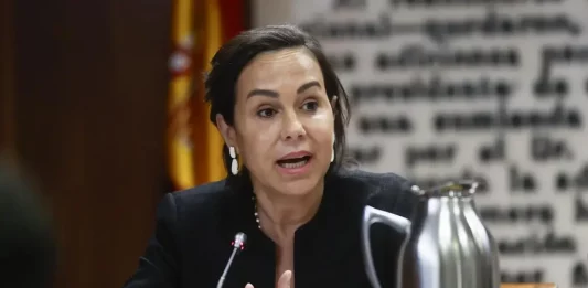 FOTOGRAFÍA. MADRID (REINO DE ESPAÑA), 31 DE MAYO DE 2024. Detalle una imagen de Isabel Pardo de Vera, ex secretaria de Estado de Transportes, Movilidad y Agenda Urbana, en la comisión de investigación del caso Koldo del Senado. Efe