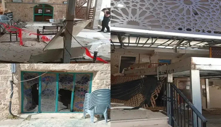 FOTOGRAFÍA. BARRIO DE WADI NISNAS (HAIFA) ISRAEL, 20 DE JUNIO DE 2025. El régimen islamofascista de Irán lanza una andanada de misiles balísticos contra Haifa (Israel), una ciudad donde judíos y árabes viven juntos en paz. Uno de los misiles cae cerca de la mezquita Al-Jarina, en el barrio Wadi Nisnas. Los Ayatolas ISIS hirieron en su intento de masacre de civiles israelíes en suelo soberano de Israel a clérigos musulmanes que se encontraban en la mezquita; se ha registrado un total de 17 heridos (3 graves). A 45 km de Haifa, en Carmiel, se ha registra una muerte, se trata de una mujer de 51 años, por paro cardiaco en el refugio. Ministerio de Asuntos Exteriores de Israel/Lasvocesdelpueblo (Ñ Pueblo)