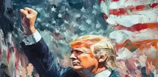 FOTOGRAFÍA. TAMPA (FLORIDA) ESTADOS UNIDOS DE AMÉRICA, 21 DE JUNIO DE 2025. En la imagen, un cuadro del líder del mundo libre que busca paz en el mundo a través de la fuerza y consigue todos sus objetivos, el 47º presidente de EEUU Donald John Trump. El mandatario ordenó a las Fuerzas Armadas de United States of America (USA) utilizar en el "paquete" principal de la Operación Martillo de Medianoche (Operation Midnight Hammer) del ataque de los Estados unidos de América (EEUU) contra las instalaciones nucleares de los ayatolas ISIS en suelo soberano de la República Islámica de Irán de esta madruga 7 aviones de combates llamados "bombarderos Northrop Grumman B-2 Spirit", cada uno con dos miembros de la escuadrón, se procedió calmamente al Oeste con comunicaciones mínimas. EEUU completó la campaña iniciada por Israel el pasado viernes 13 de junio de 2025 llamada Operación León Ascendente (Am Kalavi). Todas las instalaciones nucleares de Irán han sido destruidas, confirman Washington e Jerusalén, una información que se puede comprobar en la respuesta de las autoridades supervivientes de Teherán; Israel eliminó toda la cúpula militar y toda la cúpula científica del nuclear iraní y destruyó prácticamente todas las instalaciones y fábricas de misiles balísticos del régimen islamofascista de ultraizquierda chií, rama extremistas y terrorista del islam. Lasvocesdelpueblo (Ñ pueblo)