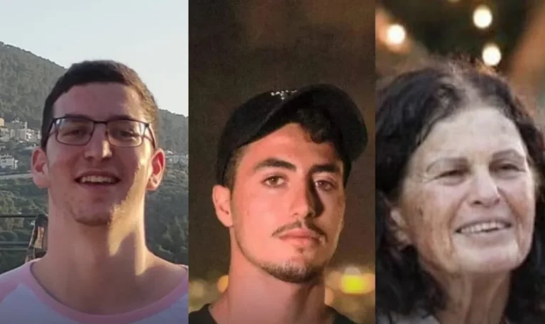 FOTOGRAFÍA. JERUSALÉN (ISRAEL), 22 DE JUNIOO DE 2025. El Servicio de Inteligencia y Seguridad General Interior de Israel (Shabak) o Shin Bet, y las Fuerzas de Defensa de Israel (FDI) del Ejército israelí Tzáhal, han rescatado en Gaza a los cuerpos de tres rehenes israelíes el Sargento Shay Levinson de 19 años (i), comandante de tanque del Batallón "Oz" (77) que se enfrentó y luchó contra terroristas neonazis-islamista la mañana del 7 de octubre y cayó en combate; Yonatan Samerano de 21 años (c), tras escapar de la muerte en el festival de música Nova, fue brutalmente asesinado y secuestrado del kibutz Beeri por terroristas de Hamás ISIS, entre ellos un empleado de la Agencia de la ONU (UNRWA); y Ofra Keidar de 71 años (d), era madre de tres hijos y esposa de Shmuel Keidar, quien también fue asesinado por terroristas de Hamás ISIS en su casa de Beeri; sus cuerpos todos secuestrados y llevado al cautiverio del califato islámico de Gaza como trofeos para exigir la rendición o destrucción de Israel. Tzáhal/Lasvocesdelpueblo (Ñ Pueblo)