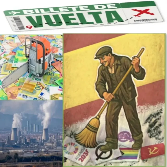 FOTOGRAFÍA. MADRID (REINO D EESPAÑA), 29 DE JUNIO DE 2025. Detalle de carteles, portada y combo de carteles del Programa Económico y de Vivienda de VOX por una España Nueva y Decente, aprobado y presentado este domingo, 29 de junio de 2025, en su Asamblea General Ordinaria 2025 en Madrid. Al acto han acudido «más de 600 personas», según fuentes de la organización a Lasvocesdelpueblo, esa Asamblea 2025, VOX ha aprobado sus cuentas de 2024, «con un apoyo cercano al 98 %». Lasvocesdelpueblo (Ñ Pueblo)