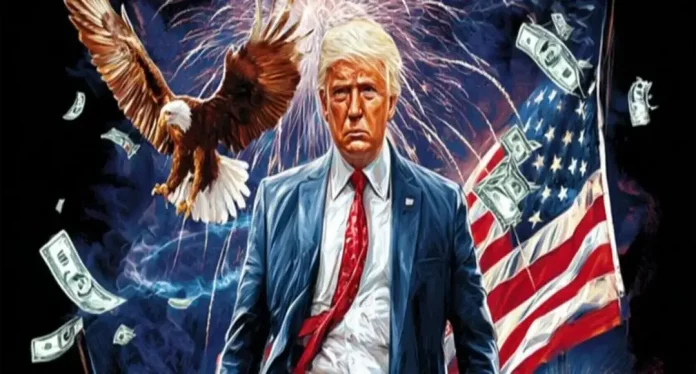 FOTOGRAFÍA. WASHINGTON (ESTADOS UNIDOS DE AMÉRICA, EEUU), 20 D EJULIO DE 2025. Detalle de una ilustración de los éxitos históricos cosechados por parte del presidente de United States of America (USA), Donald John Trump durante sus primeros 6 meses en La casa Blanca. Lasvocesdelpueblo (Ñ Pueblo)