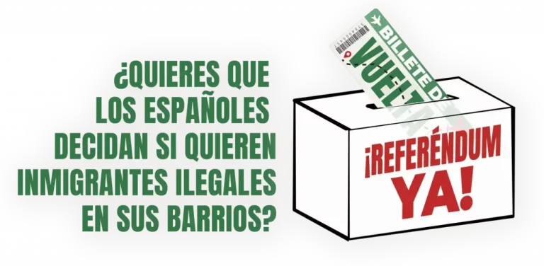 FOTOGRAFÍA. MADRID (REINO DE ESPAÑA), 15 DE JULIO DE 2025. Detalle de la campaña de la Resistencia (VOX) sobre la ola de violencia y violaciones sexuales perpetradas por los invasores en nuestros país después de la alerta nacional en Torre-Pacheco. "¿Quieres inmigrantes ilegales, delincuentes, violentos y fundamentalistas en tus barrios?" Calle Bambú 12 reclama un referéndum sobre la inmigración en el país de don Quijote para que sea el pueblo español que decida lo que quiera para sus barrios y no una élite migracionista y WOKE de los partidos políticos corruptos del Bipartidismo fracasado Partido Popular (PP) y Partido Socialista (PSOE). VOX/Lasvocesdelpueblo (Ñ Pueblo)