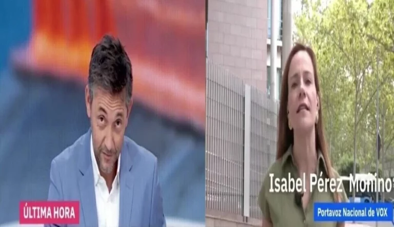 FOTOGRAFÍA. MADRID (REINO DE ESPAÑA), 29 DE AGOSTO DE 2025. VOX denuncia la manipulación de los datos por parte del periodista de ultraizquierda de RTVE, Javier Ruiz Pérez (i), durante una entrevista con la portavoz nocional de Agenda España de VOX y portavoz del Grupo parlamentario de la Resistencia en la Asamblea de Madrid, Isabel La Buena (Isabel Pérez Moñino-Aranda) (d) en su programa "Mañaneros 360" y recuerda que el 37,3% de los delitos contra la libertad sexual son cometidos por extranjeros. Lasvocesdelpueblo (Ñ Pueblo)