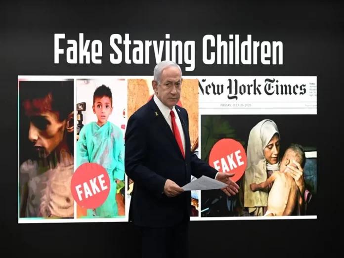 Israel desmonta las mentiras de Hamas ISIS, Gaza, Benjamin Netanyahu (1) FOTOGRAFÍA. JERUSALÉN (ISARAEL), 10 DE AGOSTO DE 2025. El primer ministro de la Tierra Santa, Benjamín Netanyahu (Bibi), ha ofrecido este domingo una conferencia de prensa para medios extranjeros con credenciales en el país hebreo en la que ha desmontado las mentiras de Hamas ISIS durante el último mes de la guerra contra el terrorismo nazi-fascista islamista y antisemita en Gaza. "Hoy en día, el Estado judío está siendo difamado de forma similar. Todo lo que les dije podría verificarse fácilmente, pero no ha sido así. Y la prensa internacional se ha tragado todo lo que ha dicho Hamás ISIS: las estadísticas de Hamás ISIS, las afirmaciones de Hamás ISIS, las falsificaciones de Hamás ISIS, las fotografías de Hamás ISIS, por ejemplo, de estos tres niños. El primero es Osama Alakub. Está en Italia recibiendo tratamiento porque Israel lo rescató; así es como se ve hoy. Tiene una enfermedad genética que daña los pulmones y el sistema digestivo. Dificulta la absorción de nutrientes y le hace subir de peso. ¿De acuerdo? Israel facilitó el viaje de Osama a Italia, donde recibió la asistencia médica que transformó su situación. El segundo es Abdul Khad Faumi. Padece atrofia muscular espinal, un trastorno neurológico genético. Una enfermedad degenerativa que causa debilidad muscular y pérdida de peso severa, sin relación con la nutrición. Esta fue la verdadera causa de su frágil apariencia, no la inanición. De hecho, recibió tratamiento en Israel en 2018, pero no le ayudó porque es una enfermedad congénita y, al menos, resiste la mayoría de los tratamientos. La tercera es la más célebre. Es una foto de portada del New York Times. Aparece en la portada Muhamad Zakaria Aub y su madre. Muhamad Zakaria Aub padece una enfermedad genética que ya conocen: parálisis cerebral. Su madre está bien alimentada y su hermano goza de buena salud. Estoy considerando la posibilidad de un Gobierno de Israel contra el New York Times, porque esto es indignante. Claro, la corrección era del tamaño de una estampilla; no sé dónde la ocultaron. Pero esto es indignante. Estas son las tres fotos más famosas, y todas son falsas. No toleraremos ese tipo de mentiras malignas que se lanzaron contra el pueblo judío en la Edad Media, y no permitiremos que pasen desapercibidas, y ese es el propósito de esta conferencia. Espero que abran los ojos a una simple realidad: Hamás ISIS miente". Desmontó Netanyahu anunciando posibles acciones legales contra New York Times aunque rectificara noticia falsa de Hamas ISIS por la puerta trasera sin otra portada inmensa como la de la mentira contra los judíos. Lasvocesdelpueblo (Ñ Pueblo)