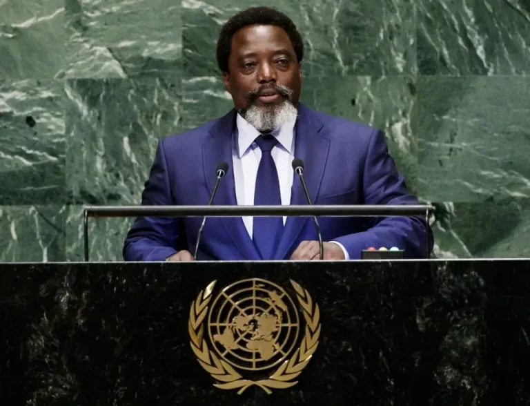 FOTOGRAFÍA. NUEVA YORK (ESTADOS UNIDOS DE AMÉRICA) -SEDE DE LAS NACIONES UNIDAS-, AÑO 2018. Detalle del expresidente de la República Democrática del Congo, Joseph Kabila Kabange, en una intervención en la Asamblea General de la ONU. Efe