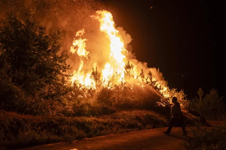 FOTOGRAFÍA. CARBALLEDA DE AVIA (ORENSE) GALICIA (REINO DE ESPAÑA), 16 DE AGOSTO DE 2025., Un vecino colabora en las labores de extinción del incendio forestal en Carballeda de Avia (Ourense) el sábado 16 de agosto de 2025. Efe