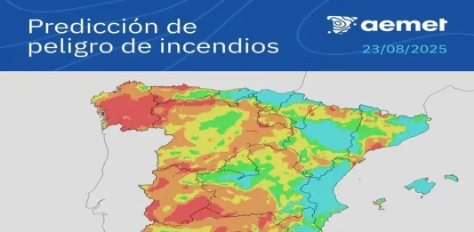 FOTOGRAFÍA. MADRID (REINO DE ESPAÑA), 23 DE AGOSTO DE 2025. Incendios España | La Agencia Estatal de Meteorología (Aemet) del Reino de España advierte de "peligro de incendios muy alto o extremo en zonas de la Península, sobre todo en el noroeste y mitad sur". "Aunque en general es más bajo en áreas del este y archipiélagos, es importante extremar las precauciones. Además, suben las temperaturas en los próximos días" este sábado. Lasvocesdelpueblo (Ñ Pueblo)