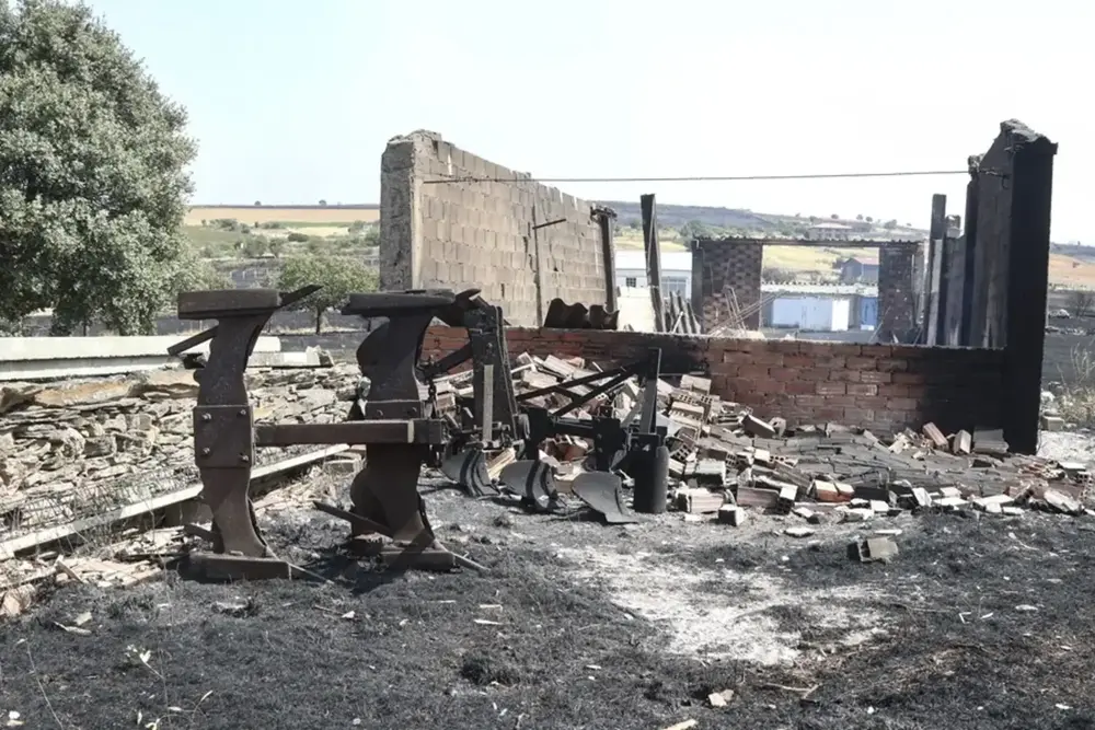 FOTOGRAFÍA. ZARAGOSA (ARAGÓN) REINO DE ESPAÑA, 13 DE AGOSTO DE 2025. Propiedad arrasada por el incendio forestal de Abejera (Zamora). Efe