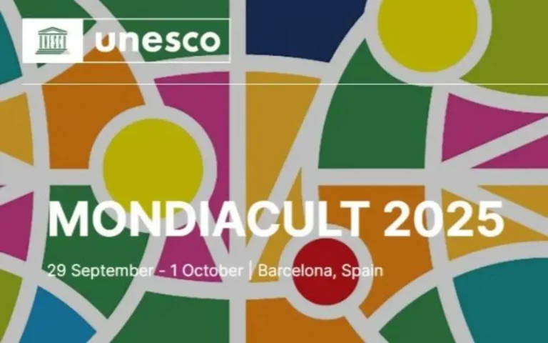 FOTOGRAFÍA. BARCELONA (CATALUÑA) REINO DE ESPAÑA, 288 DE SEPTIEMBRE DE 2025. La ciudad de Barcelona acoge a partir de mañana lunes y hasta el 1 de octubre MONDIACULT 2025, la Conferencia Mundial de la Unesco sobre Políticas Culturales y Desarrollo Sostenible, la mayor reunión de ministros de Cultura, donde se presentará el Primer Informe Mundial sobre el estado de la Cultura. Captura portada UNESCO/Lasvocesdelpueblo (Ñ Pueblo)
