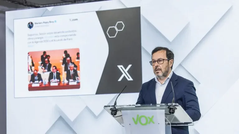 FOTOGRAFÍA. MADRID (REINO DE ESPAÑA), 22 DE SEPTIEMBRE DE 2025. El portavoz nacional de VOX, José Antonio Fúster Lamelas, registrado este lunes en rueda de prensa en la sede nacional de VOX en calle Bambú 12. Lasvocesdelpueblo (Ñ Pueblo)