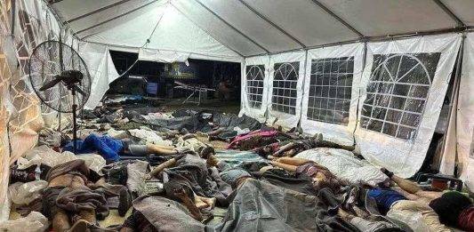 FOTOGRAFÍA. SUR DE ISRAEL (ISAREL), 07 D EOCTUBRE DE 2025. Advertencia: Contenido violento que puede herir su sensibilidad, pero es urgente y necesario que el Occidente idiotizado y perverso sepa que son capaces de hacer los llamados "pro-Palestina" y sus colegas de "Hamás ISIS e Yihad Islámica Palestina (YIP) ISIS. Se recomienda discreción al usuario. Esta foto, que muestra a los cuerpos sin vida de los asistentes israelíes a la Fiesta Nova apilados uno junto al otro masacrados por los nazis de Hamás ISIS las primeras horas de la madrugada y mañana, es unas de las imágenes gráficas que documentan los horrores de ese día, 7 de octubre de 2023, registrados en suelo soberano de Israel. En la mañana del sábado 7 de octubre de 2023, más de 3.000 terroristas de Hamás ISIS y e Yihad Islámica Palestina (YIP) ISIS asaltaron la valla fronteriza entre el territorio soberano del Estado de Israel y la Franja de Gaza y, una vez en suelo israelí, cometieron crímenes de guerra y de lesa humanidad, incluyendo asesinatos, violaciones sexuales de niñas y jóvenes israelíes hasta partir la pelvis en la mayoría de las niñas —quemando los cuerpos de la mayoría de las mujeres violadas para intentar de esconder las pruebas de las agresiones sexuales—, torturas y secuestros. Más de 1.200 hombres, mujeres, ancianos y niños fueron asesinados en la brutal masacre nazis de los islamofascistas de Hamás ISIS e Yihad Islámica Palestina (YIP) ISIS, ese día festivo en toda Israel, el Shabat (día de descanso judío) y la festividad judía de Simjat Torá. Más de 250 rehenes fueron secuestrados de sus hogares en Israel y llevados a Gaza. El 7 de octubre fue el día más mortífero para los judíos desde el Holocausto (Shoah)/Kristallnacht nazi del 1938 hasta el fin de la segunda guerra mundial. MATANZA DE HAMAS/CRÍMENES DE GUERRA DOCUMENTADOS/7 DE OCTUBRE DE 2023/https://www.hamas-massacre.net//Lasvocesdelpueblo (Ñ pueblo)