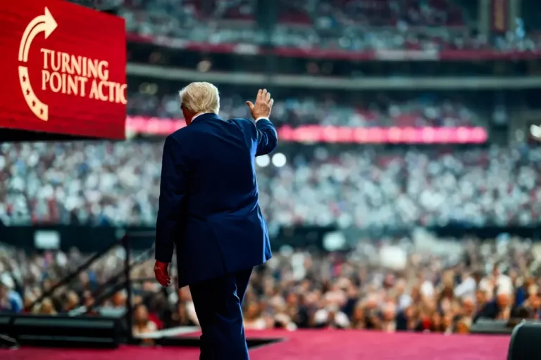 FOTGRAFÍA. GLENDALE (ESADO DE ARIZONA) ESTADOS UNIDOS DE AMÉRICA, EEUU, 21 DE SEPTIEMBRE DE 2025. Este domingo, el presidente de los Estados Unidos de América (EEUU), Donald John Trump; el vicepresidente, James David Vance; la joven viuda y Miss Arizona USA en 2012, Erika Lane Frantzve (Erika Lane Kirk); el exjefe del Departamento de Eficiencia Gubernamental (DOGE) de la Administración Donald John Trump/James David Vance y dueño de la red social Twitter, Elon Reeve Musk (Elon Musk); el secretario de Salud y Servicios Humanos de EEUU, Robert Francis Kennedy Jr. (RFK Jr.); el secretario de Estado de EEUU, Marco Antonio Rubio (Marco Rubio); y todos los funcionarios clave de la 47ª Administración de United States os América (USA) se reunieron con decenas de miles de patriotas estadounidenses en el Estadio State Farm de Glendale (Estado de Arizona) en EEUU, para celebrar la vida y el legado del joven histórico patriota Charles James Kirk (Charlie Kirk) — (Arlington Heights, Illinois, 14 de octubre de 1993-Orem, Utah, 10 de septiembre de 2025)—, asesinado por el militante de la WOKE (progresismo/socialismo/Izquierda/comunismo), Tyler Robinson, el miércoles 10 de septiembre de 2025, en el campus Drive de la Universidad de Estado de Utah (EEUU) durante un debate organizado por su plataforma "Turning Point USA (Punto de Inflexión Estados Unidos de América)". Lasvocesdelpueblo (Ñ Pueblo)