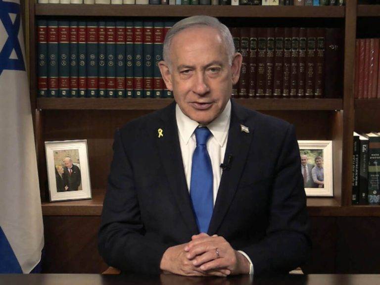 FOTOGRAFÍA. JERUSALÉN (ISRAEL), 22 DE SEPTIEMBRE DE 2025. El primer ministro de Israel, "Bibi" Benjamín Netanyahu, registrado este lunes durante un mensaje institucional en el que ha felicitado el Año Nuevo judío (Rosh Hashaná) a los amigos de Israel y al pueblo de Israel. Lasvocesdelpueblo (Ñ Pueblo)